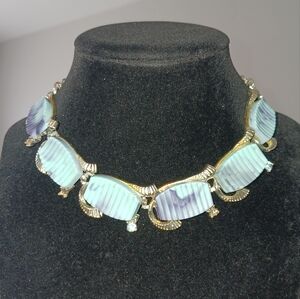 Unique 1950s Embossed Acrylic Choker Necklace